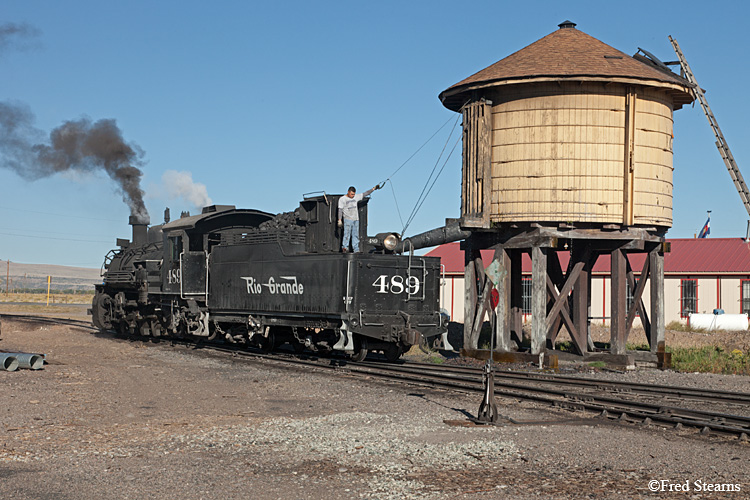 Cumbres and Toltec Scenic Railroad Steam Engine 489 Taking on Water